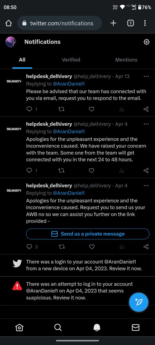 AranDaniel1's tweet photo. @help_delhivery how many times to respond to your email ? Do you think customers are stupid https://t.co/NuQLoZ7P3Q