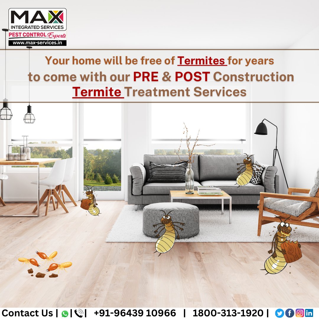 IntegratedMax's tweet photo. Contact MIS today to schedule your Pre & Post construction termite treatment.
📞96439 10966
🌐https://t.co/K5b7JVqmhP
#MIS #PestControlServices #Pestfree #Environment #Ecofriendly #TermitePrevention #ProtectYourHome #TermiteInspection #TermiteProofing #HealthyHome #Termites https://t.co/qeVqVI0F2c