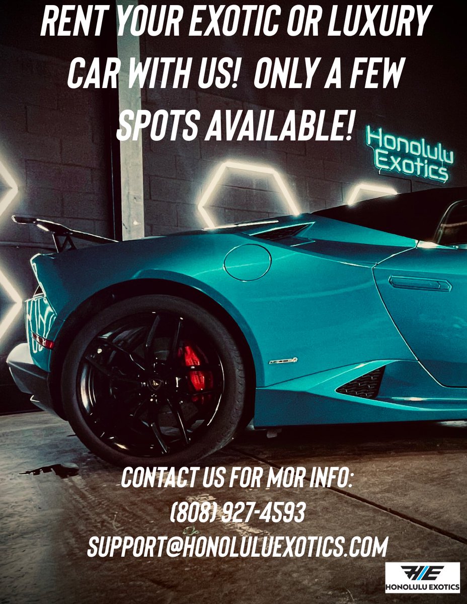 ExoticsHonolulu's tweet photo. We are looking for Ferrari, Porsche, and Lamborghini! #ferrari #porsche #Lamborghini #exoticcarrentals https://t.co/vtreRL7Us6