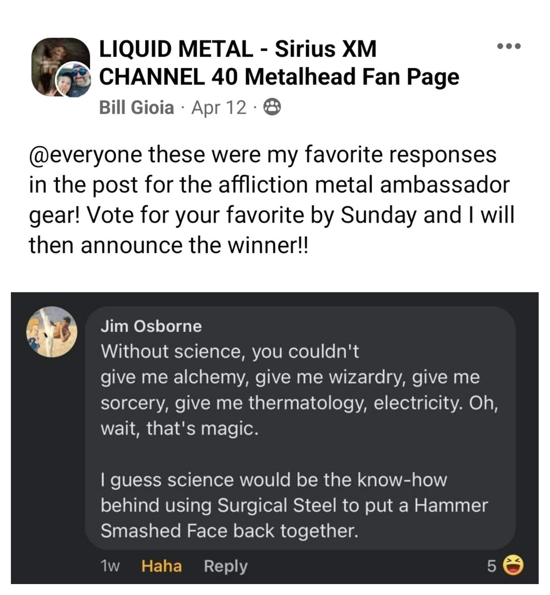 My killer new hoodie thanks to winning a contest that <a href="/DHeartsurgeon/">themostmetalheartsurgeon🫀</a> had on the <a href="/SXMLiquidMetal/">liquid metal</a> fan page on Facebook. See pic for my response on how METAL and SCIENCE are related. Also, thanks to:
<a href="/josemangin/">Jose "Metal Ambassador" Mangin</a> 
<a href="/Affliction/">Affliction Clothing</a> 
<a href="/headbangscience/">Headbang For Science</a> 
🤘😝🤘