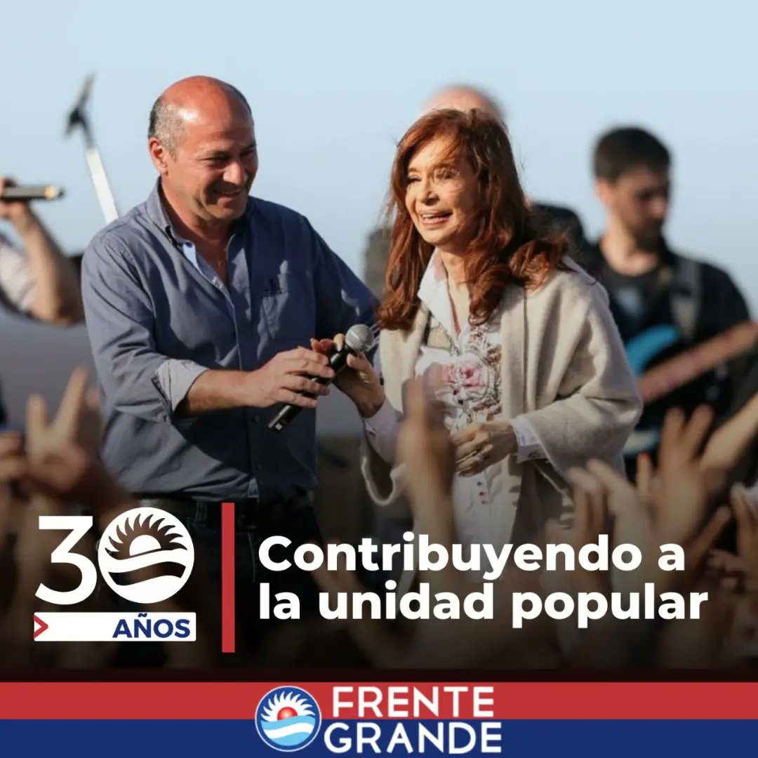 FGNacional's tweet photo. Por todo eso es que hoy -al igual que ayer- seguimos contribuyendo a la unidad popular y a construir un país más equitativo y justo.

30 años de lucha y construcción, 30 años de Frente Grande.

#FG30🔴🔵
#FrenteGrandeNacional🔴🔵
#FrenteGrande30Años https://t.co/nJ75Pwuup1