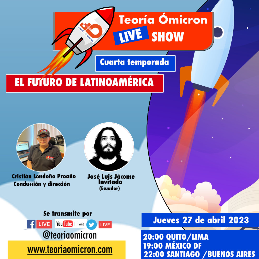 ❇️ Este jueves  27 de abril en Teoría Ómicron Show, Cristián Londoño Proaño conversa con el artista José Luis Jácome sobre el futuro de Latinoamérica, visto desde ciencia ficción.
 #teoriaomicron #cienciaficcion #Ecuador