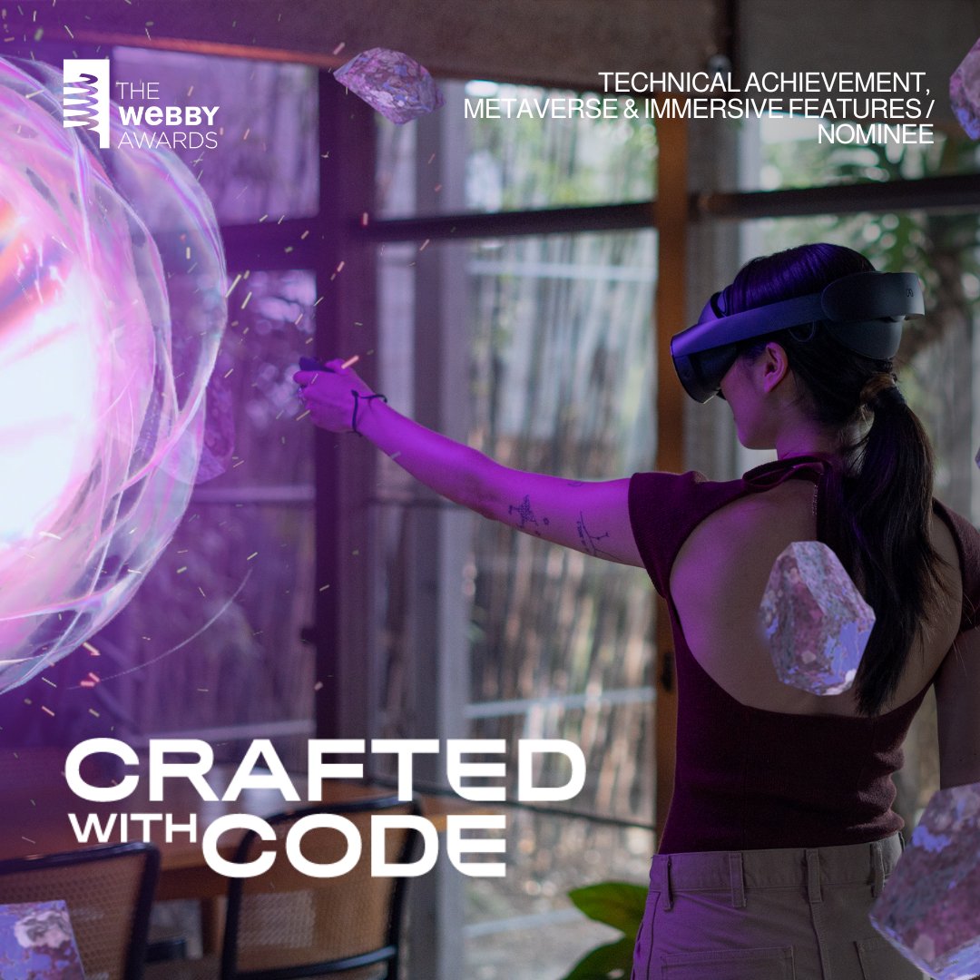 phoriatech's tweet photo. While we didn't take home the win, being nominated by @TheWebbyAwards is always such an honour. Read our Crafted by Code showcase here with @wpengine: https://t.co/qRucIqcaq0
#Webbys #WebbyAwards #CraftedByCode #XR #GitHub #ThreeJS #Metaverse #Immersive #SpatialFusion #MetaQuest https://t.co/ClO5aUeMjv
