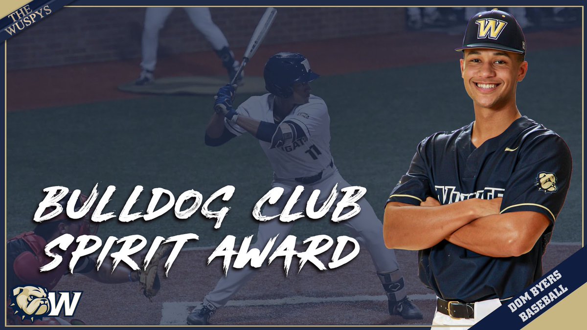WU_Bulldogs's tweet photo. #WUSPYS Winner 

Bulldog Club Spirit Award 

And the WUSPY goes to… 

@WingateBaseball’s Dom Byers! 

#OneDog https://t.co/RU4o3My7rY