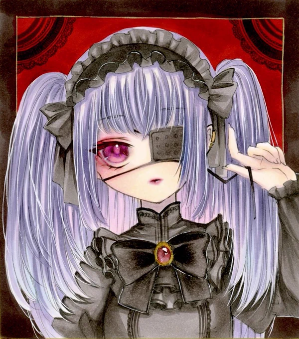 ゴスロリ  #アナログイラスト #illustration #コピックイラスト