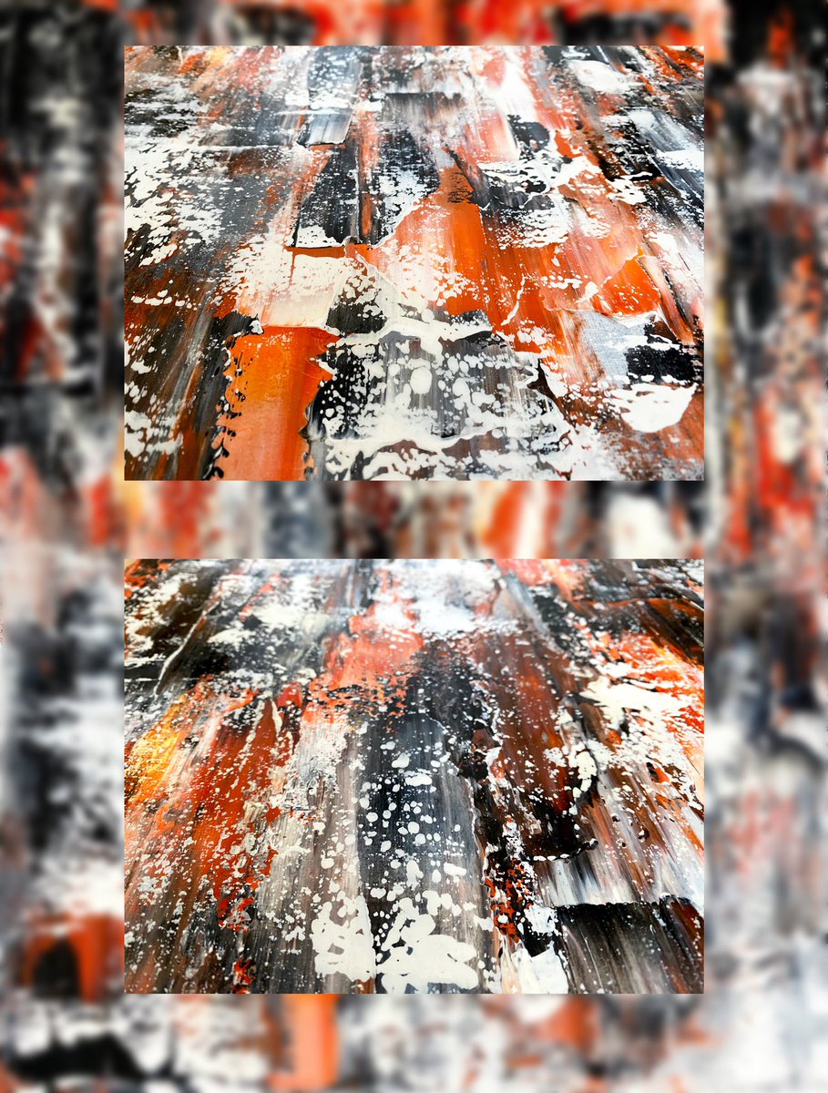 Gm ☀️☕️ Detail shots of “Inner fire” 🔥 1/1 abstract for 0.16 ETH Collector: @Cryptogenik Platform: @Neonrain_io Coin flip if physical gets shipped or burned pending… 🪙