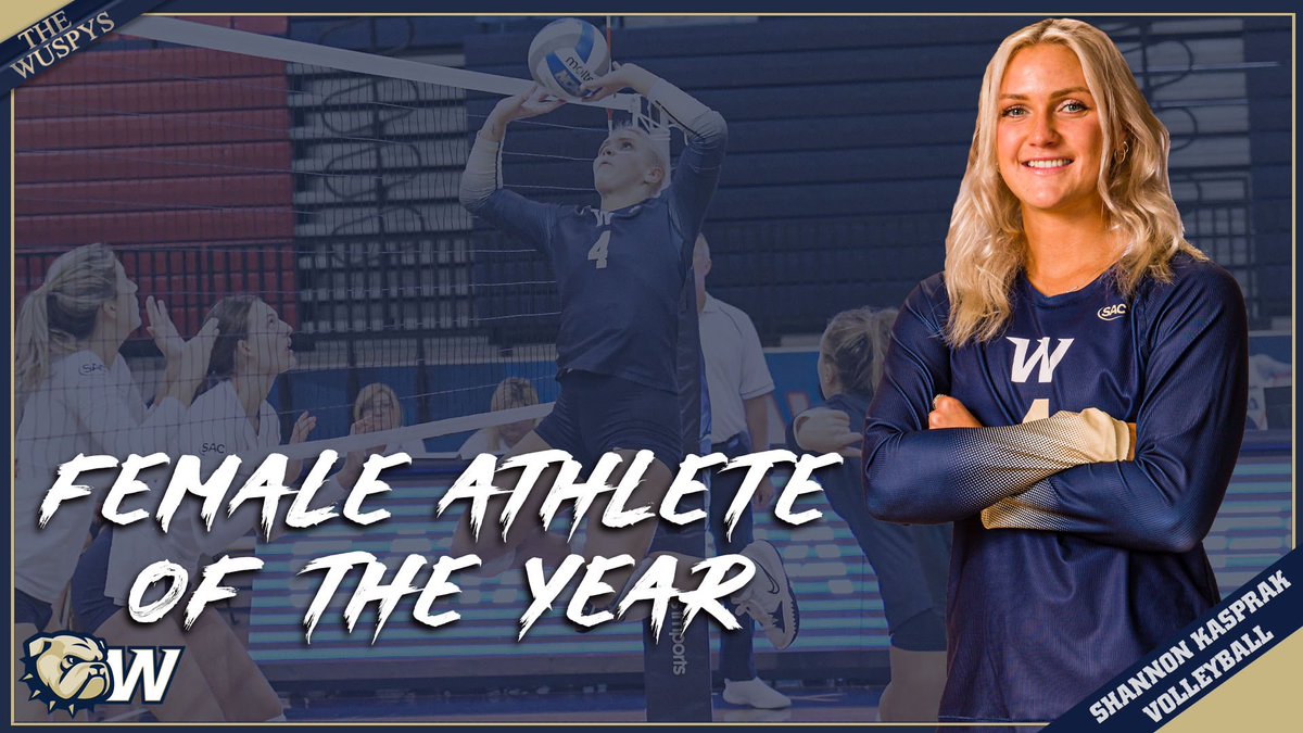 WU_Bulldogs's tweet photo. #WUSPYS Winner 

Female Athlete of the Year

And the WUSPY goes to… 

@WingateVB SAC &amp; Region Player of the Year Shannon Kasprak! 

#OneDog https://t.co/GLxN7T7VbV