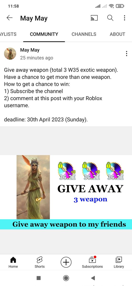_shikaruneko's tweet photo. Giveaway weapon to my friends
#weaponfightingsimulator https://t.co/Ivwsk4UV8k