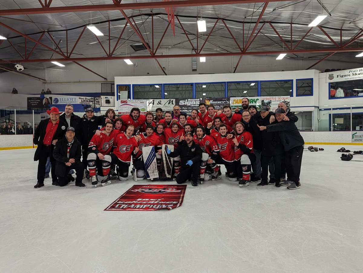 SamLaskaris's tweet photo. It was worth the drive to Port Hope tonight to see the @EaglesPJHL win their second consecutive Provincial Junior Hockey League Eastern Conference championship.
#Clarington #JuniorC #hockey https://t.co/GJxs3Y1TMI