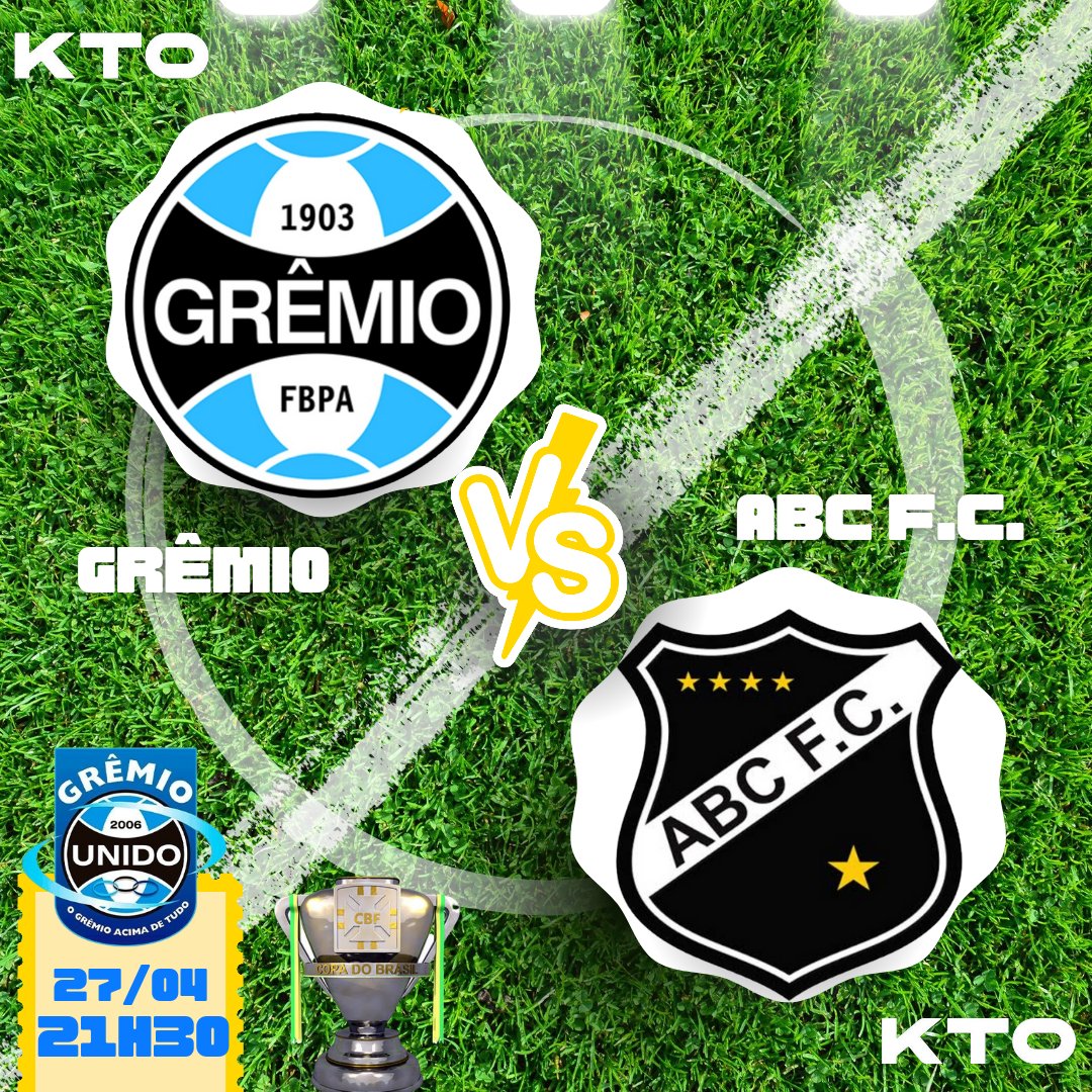 🏆 Hoje é dia de Grêmio! 

🇪🇪 O tricolor recebe o ABC às 21h30 na arena pela Copa do Brasil.