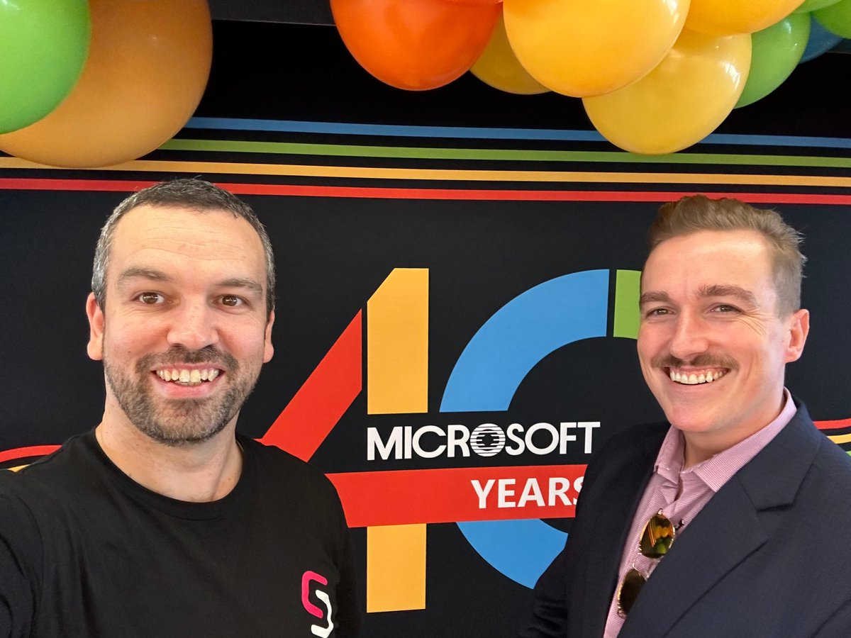 Partnerships are important, I'm really grateful for the #suredeploy product feedback and strategies we share during our regular sync ups.
Today was an especially great morning with some of our friends at #Microsoft. 
Happy 40th Birthday Microsoft! 💛 🎂

#itsecurity #automation