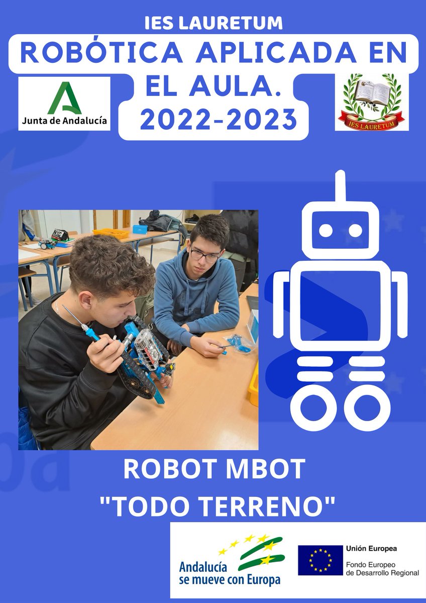 tecnojuanfran's tweet photo. #andalucíasemueveconeuropa
El IES Lauretum finaliza el programa "Robótica aplicada al aula", coordinado por el profesor Juan Francisco Soto. Donde han trabajado departamentos de Geo/His, Tec/Inf, Matemáticas, Bio/Geo y Fis/Qui. @CEPdeSevilla @cepcastilleja https://t.co/I0tnrAEktL