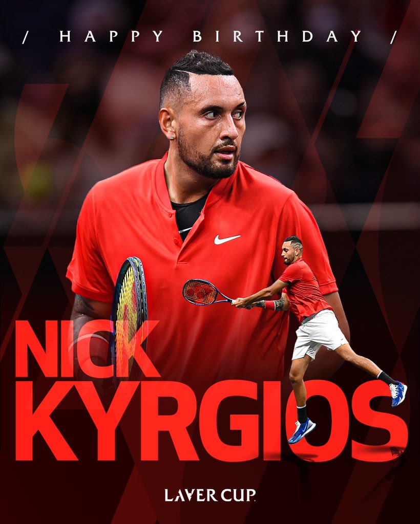 Happy birthday, Nick Kyrgios, representing Team World at Laver Cup Vancouver 2023. 