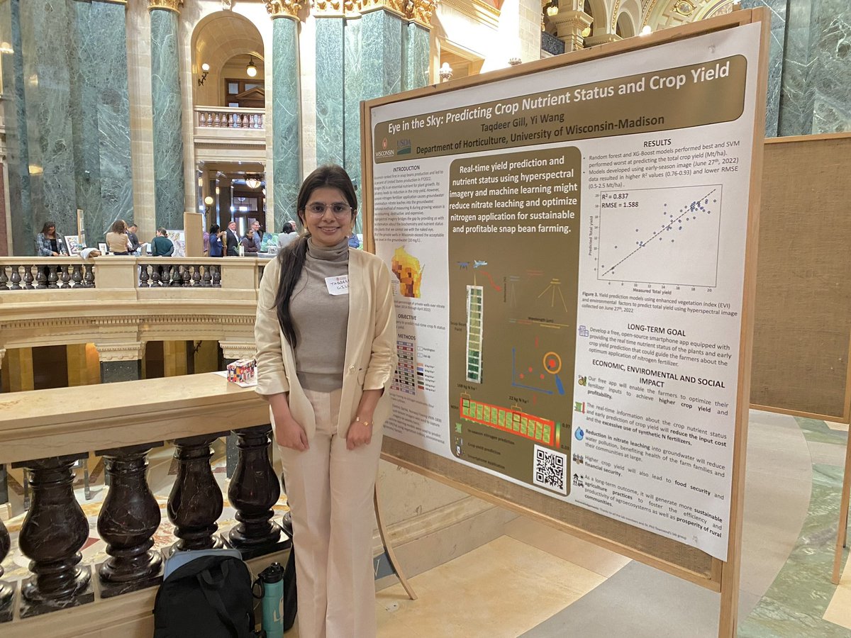 Taqdeer Gill (@agfromspace) on Twitter photo Had an amazing day presenting my research on optimizing nitrogen rates for snap beans using remote sensing at UW day! Excessive nitrogen application causes groundwater contamination, but remote sensing can have a positive impact on the farming communities in Wisconsin <a href="/UWMadison/">UW–Madison</a> Had an amazing day presenting my research on optimizing nitrogen rates for snap beans using remote sensing at UW day! Excessive nitrogen application causes groundwater contamination, but remote sensing can have a positive impact on the farming communities in Wisconsin <a href="/UWMadison/">UW–Madison</a>