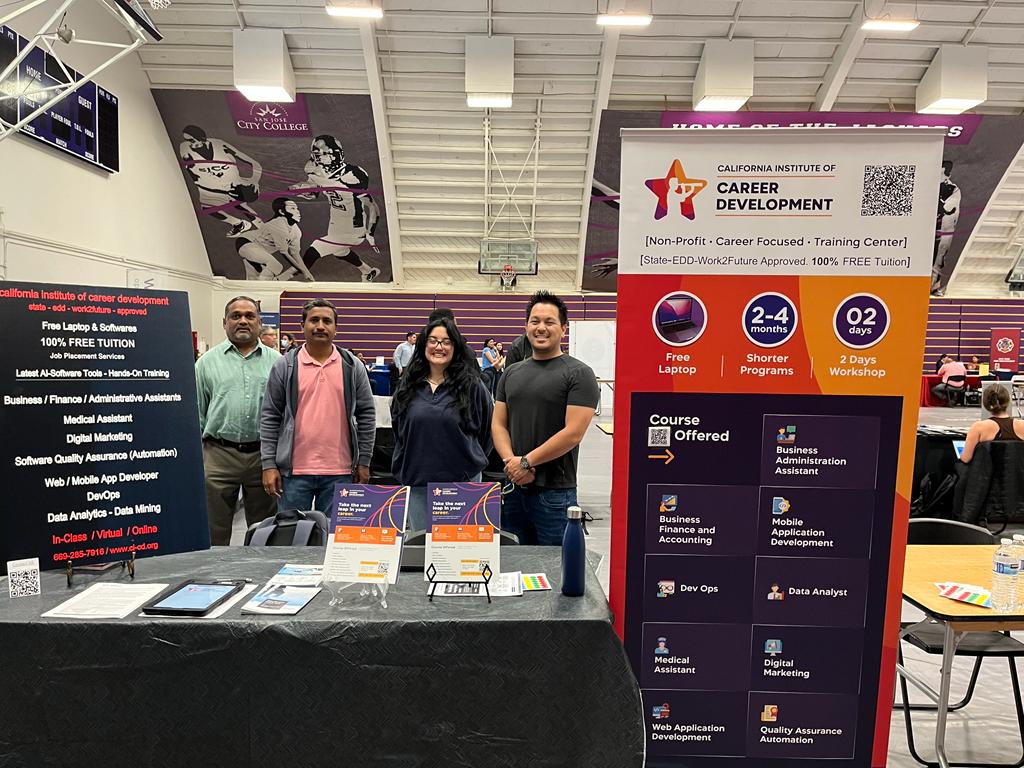 cicdorg's tweet photo. A great deal of attendees expressed enthusiasm for the courses offered by California Institute of Career Development to job seekers at the Spring Career Fair organised by Work2future and San Jose City College. 

#cicd #sanjosecitycollage #work2future #SpringCareerFair https://t.co/IDmCvCeEUe
