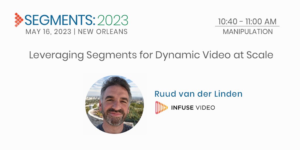 TheSVTA's tweet image. 🟠 #SEGMENTS2023 SPEAKER 🟠

Ruud van der Linden of @InfuseVideo will review what it takes to create dynamic &amp;amp; personalized #streaming experiences at scale, without breaking the bank or the environment. 

Read more about this session and register today ▶️ segments2023.svta.org