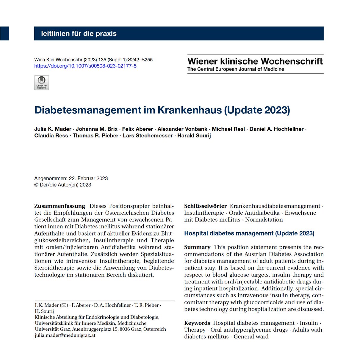 Julia Mader🇺🇦🇺🇦🇦🇹🏳️🌈🇪🇺🇮🇱🇺🇦🇺🇦 (@madderjules) on Twitter photo Our new national guideline on hospital diabetes management is out now - including an extended section on tech use in the hospital <a href="/FelixAberer/">Felix Aberer</a> <a href="/OeDiabetesG/">Österreichische Diabetes Gesellschaft</a> <a href="/MedUniGraz/">Med Uni Graz</a> <a href="/Michael92730840/">Michael Resl</a> @othmar_moser Our new national guideline on hospital diabetes management is out now - including an extended section on tech use in the hospital <a href="/FelixAberer/">Felix Aberer</a> <a href="/OeDiabetesG/">Österreichische Diabetes Gesellschaft</a> <a href="/MedUniGraz/">Med Uni Graz</a> <a href="/Michael92730840/">Michael Resl</a> @othmar_moser