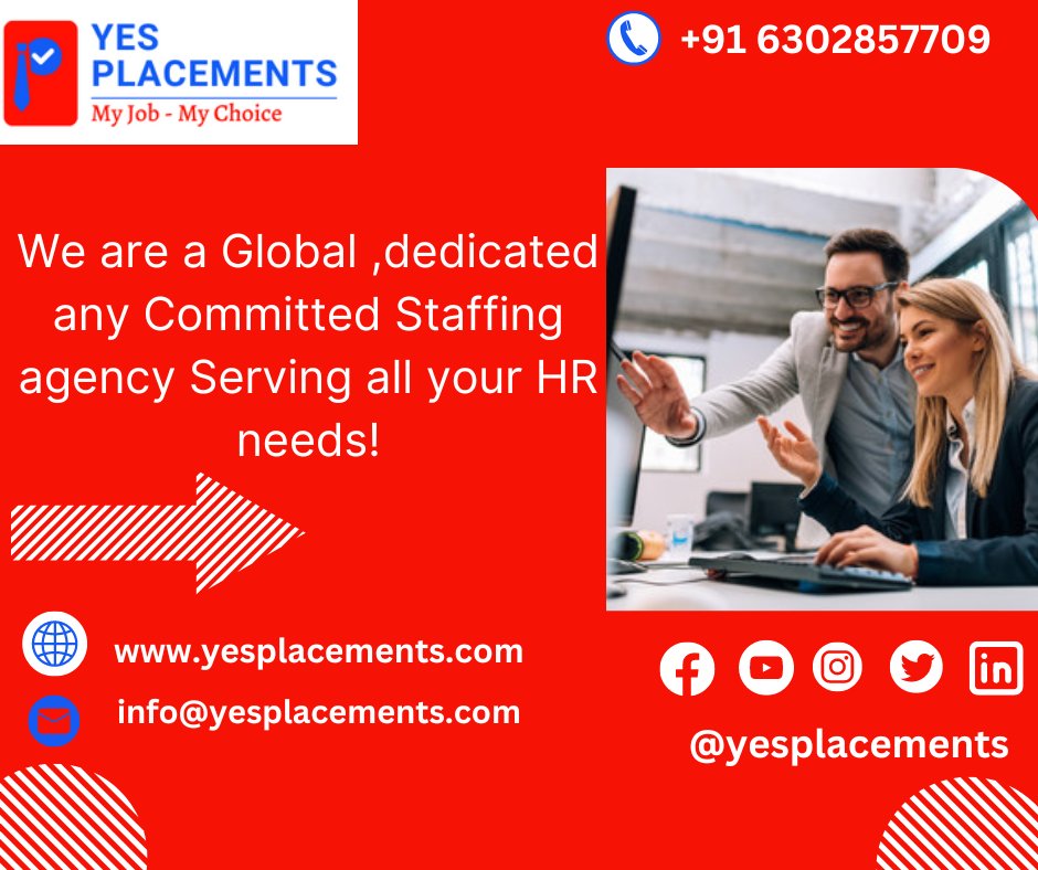yes_placements's tweet photo. We are a #Global , dedicated any Committed #Staffing agency Serving all your #HR needs!
SIGN UP NOW
📷+91 63028 57709
📷 https://t.co/buebY4dmc7
📷 info@yesplacements.com
#yesplacements #trainingservices #trainings #guntur #yesplacementsinguntur #ITjobs #education #placements https://t.co/o6uwMFK6TK