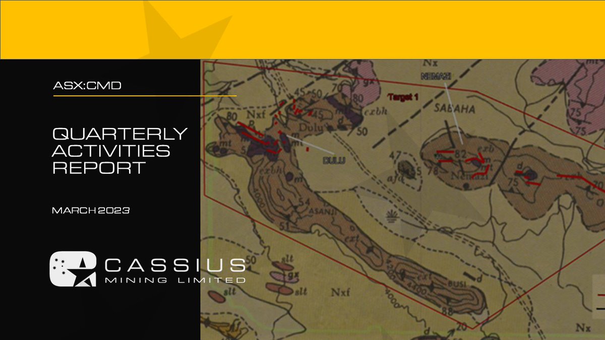 Cassius_Mining's tweet photo. @Cassius_Mining is pleased to present its Third Quarter Activities Report 🔗https://t.co/G74MTMmLBT

#miningstocks #miningnews #mining #ASX #Tanzania https://t.co/0XfKbaxEkF