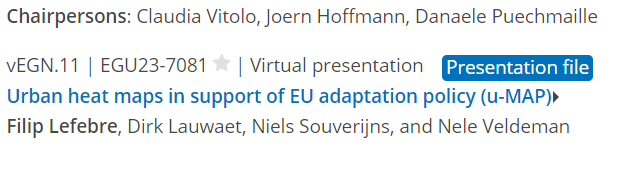 FilipLefebre's tweet photo. I'm available online until 10h00 to answer your questions. #EGU23 #DestinE #urbanheat @ECMWF https://t.co/DPTuxxIYdu