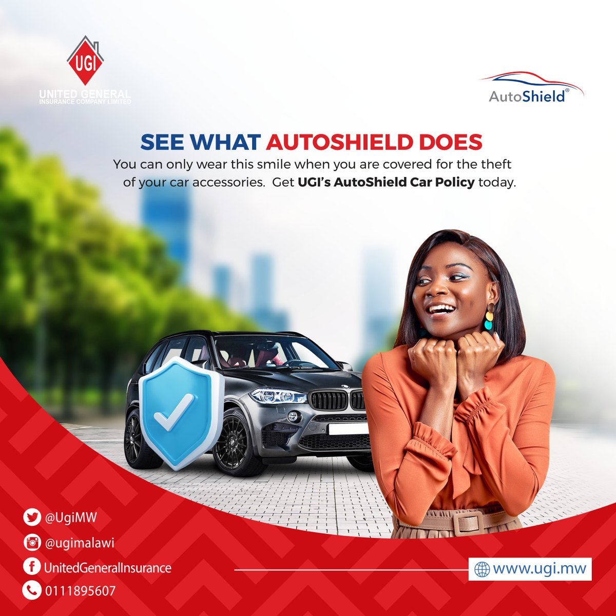 UGI_Malawi's tweet image. You deserve this smile too! It comes along with our Autoshield Car Policy. You can also wear it by getting your car this policy today.
#BeUGI #Autoshield #TheEssenceOfBeingCovered