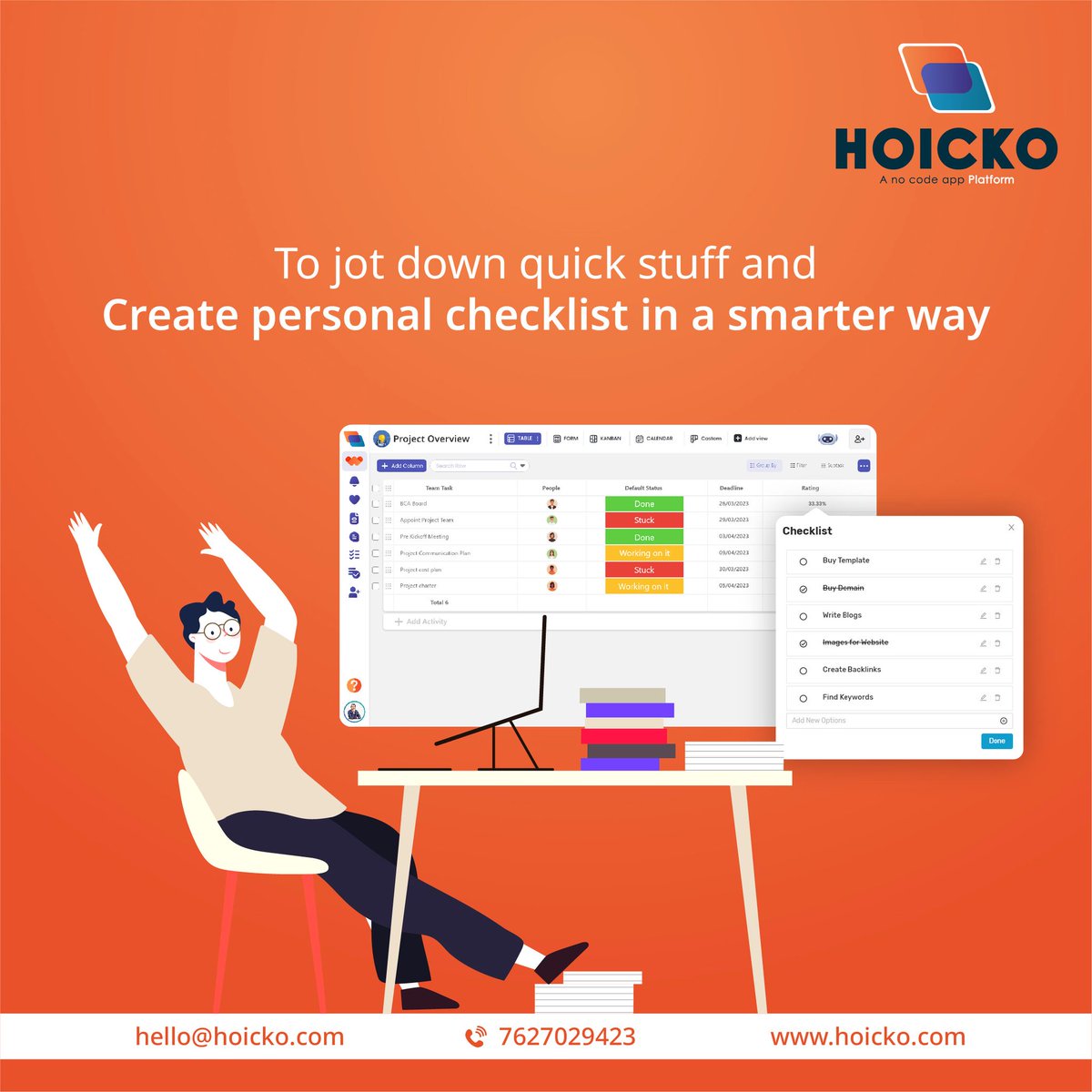 hoicko_official's tweet photo. Using a #todolist app like #Hoicko enabling whole teams to manage personal tasks and work items and assign responsibilities. https://t.co/Lnuso8PnJ1
#nocodeapp #workloadmanagementsoftware #teammanagementtoolinIndia #Freenocodeapp #worktaskmanagementapp #taskmanagementtoolinIndia https://t.co/w4FcDVEX2T