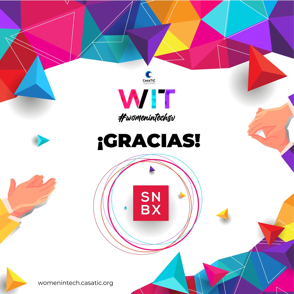 CASATIC_SV's tweet photo. Muchas gracias a nuestros patrocinadores por su invaluable apoyo en esta 7a edición de nuestro WIT 📷📷 @CONEXION_SV  @snbxsv  @UTECedusv  @pbselsalvador 

Gracias a ustedes lograremos crear un espacio valioso para todas la Mujeres TIC 📷 https://t.co/scGfc84Bim