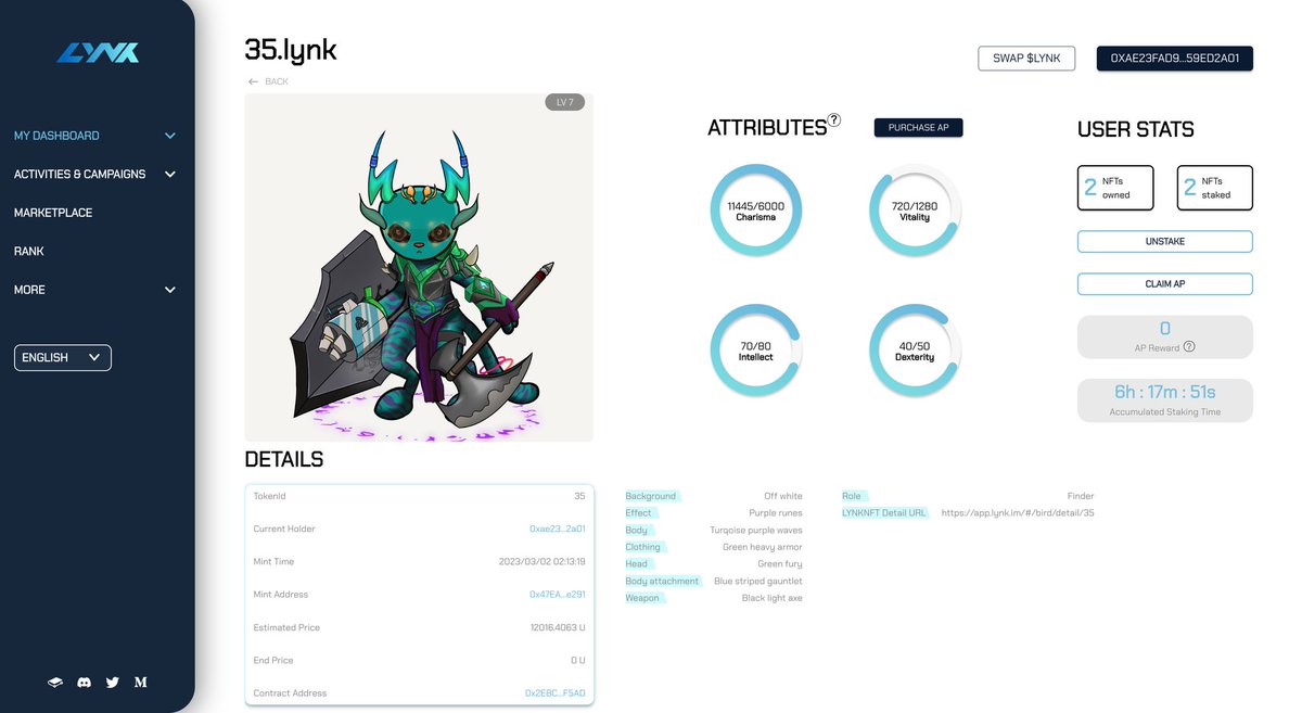 Pierre_0th's tweet photo. Digging the new UI 🔥🔥🔥 #LYNK #keeper #NFTs #SocialFi https://t.co/2D5VgBmcfP