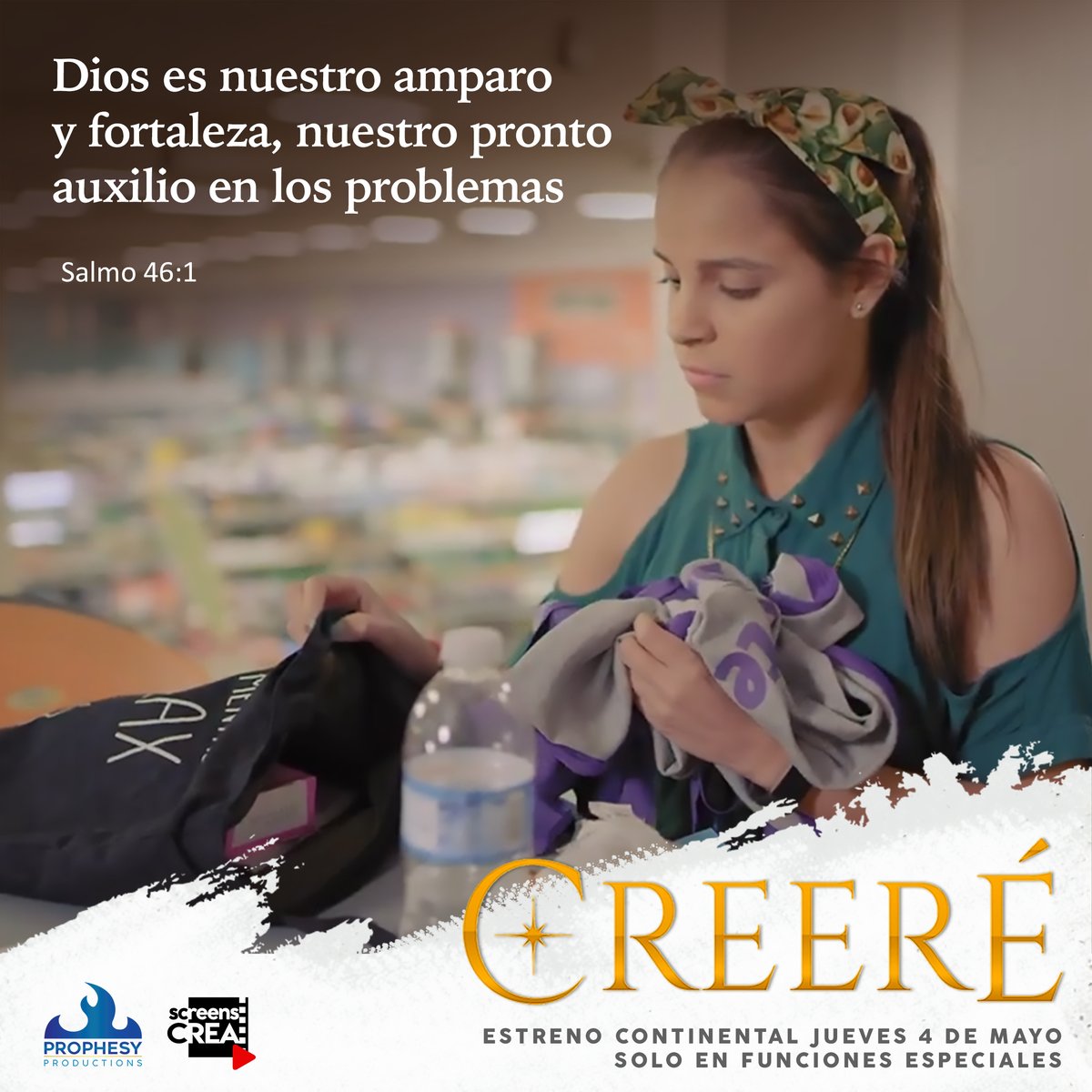¿Crees que los milagros aún pueden suceder hoy?  La Palabra de Dios dice: "Para el que cree todo es posible" (Marcos 9:23)  Pasa la voz, desde el Jueves 4 de Mayo podremos ver esta gran película y avivar la fe que hay en ti.
Mira el trailer aquí > youtu.be/Sqol1CrCXiM