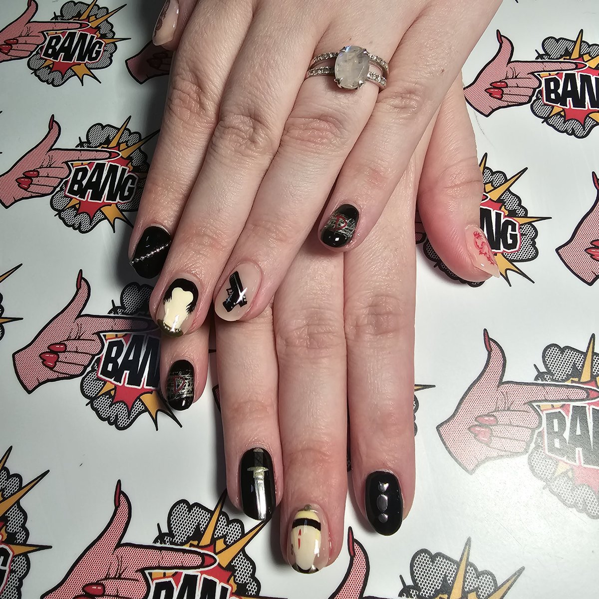 fearfalls's tweet photo. Meant to post my Agust D nails for the upcoming show! #nailart #AgustD_SUGA_Tour_in_US https://t.co/3oCjk6Wez7