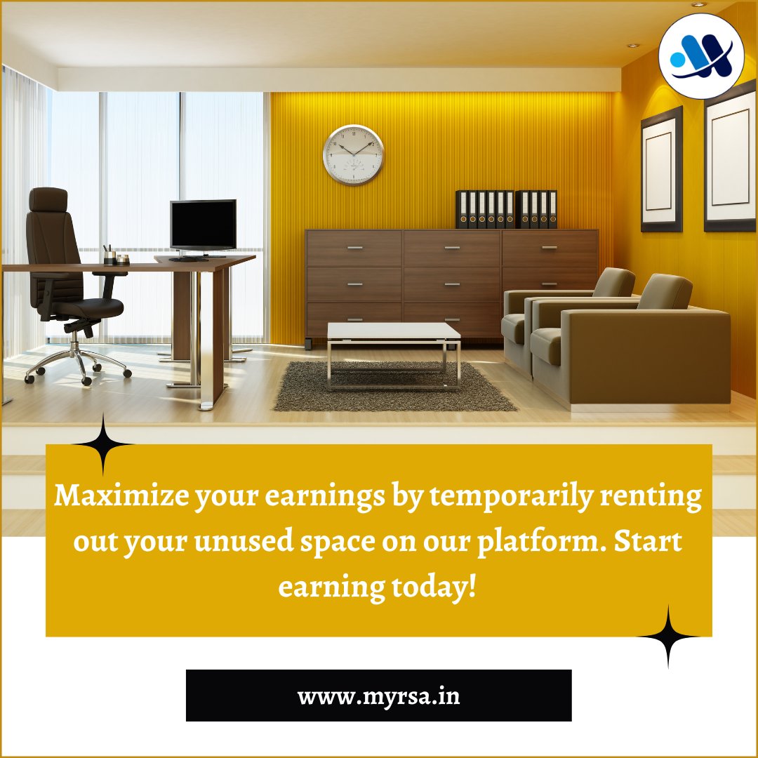 MyrsaTech's tweet image. Maximize your earnings by temporarily renting out your unused space on our platform.
START EARNING TODAY!

To know more visit our website 👉myrsa.in

Or call us at 👉+91 9152049912

#temporaryrenting #rentingout #unusedspace #thursdaymorning #thursdayvibes
