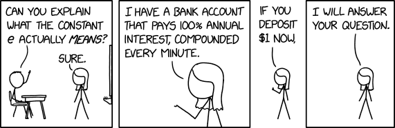 tom2185's tweet photo. Definition of e https://t.co/cfPN5b8Aft #xkcd #geek https://t.co/H1DgqtVMKV