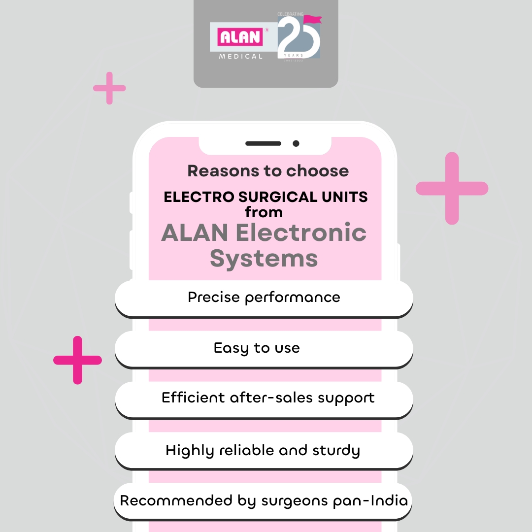 AlanMedical's tweet image. Advanced electrosurgical units by ALAN Electronic Systems offer accurate, user-friendly, dependable performance with efficient support endorsed by surgeons nationwide.
.
alanindia.net
.
#alanelectronicsystems #medical #electrosurgicalunits #surgeonrecommended