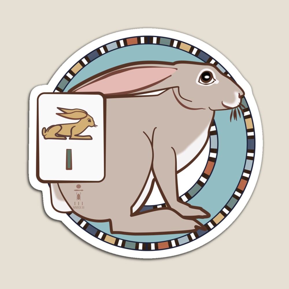 New work: Ancient Egyptian Hare mascot. I presume all my Mascot hieroglyphs have been correct so far, since no one has said anything. 😹 Get yours here: rdbl.co/41WK6tA #Egyptology #rabbit