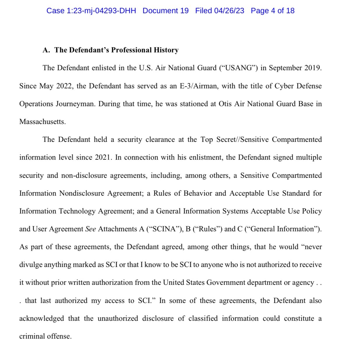 nycsouthpaw's tweet image. Jack Teixiera couldn’t get a gun license from his state in 2018 bc he’d been suspended as a violent, racist threat in high school, but—after a background check—the United States gave him a Top Secret/SCI clearance a couple years later. storage.courtlistener.com/recap/gov.usco…