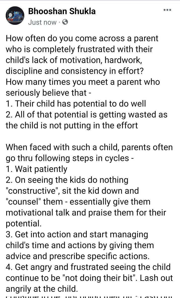 docbhooshan's tweet photo. A parent frustrated with lack of motivation and effort by their children. 

What is your view of this situation? What is the way out?
All thoughts are welcome. https://t.co/03hmTw1CnP