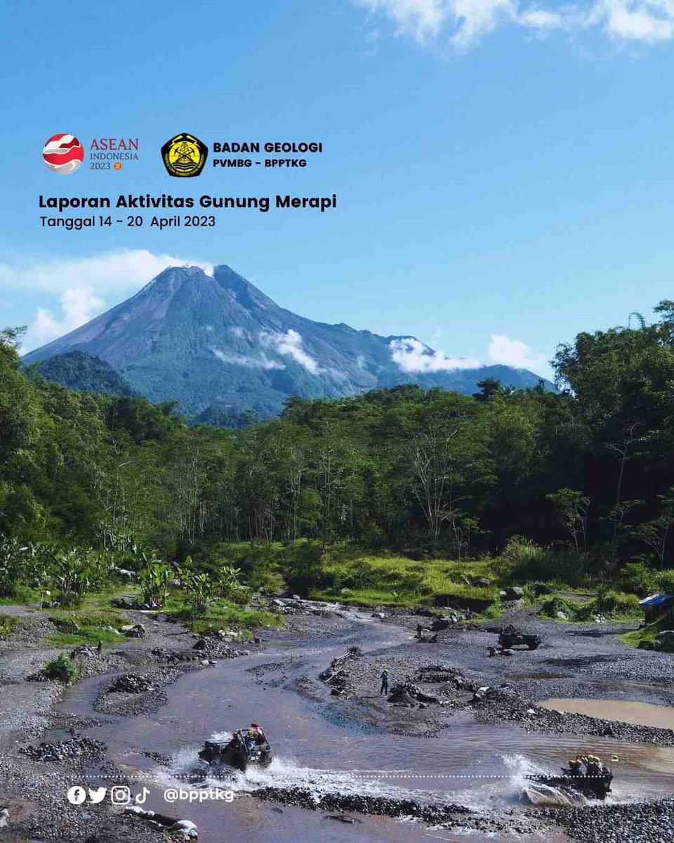 BPPTKG's tweet photo. Halo Warga Merapi berikut Laporan Aktivitas Gunung #Merapi periode 14 - 20 April 2023

#erupsimerapi
#merapisiaga sejak 5 November 2020
#aktivitasmerapi
#KESDM
#BadanGeologi
#PVMBG
#BPPTKG https://t.co/abxbYKsv3M