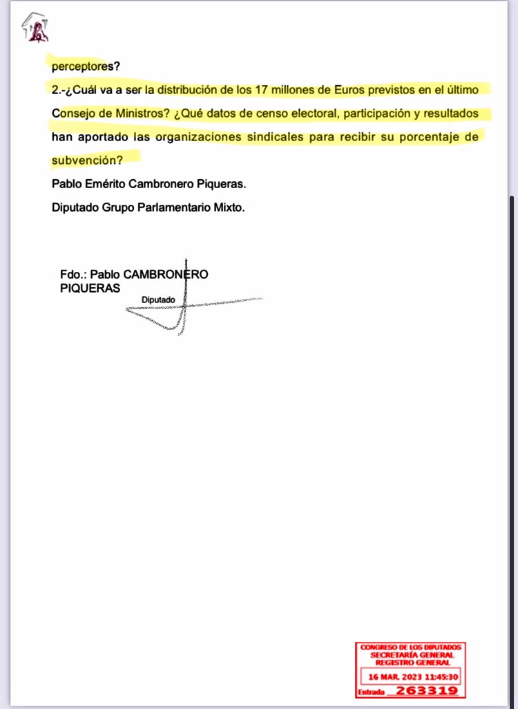PabloCamPiq's tweet photo. 🔴 Lean estas preguntas y no se pierdan las respuestas.

El Gobierno oculta los datos de afiliación a los sindicatos @UGT_Comunica y @CCOO que supuestamente justificarían las concesiones millonarias que perciben vía subvenciones.

Esto apesta a fraude.

Toca investigar… https://t.co/C3tjRGzBre