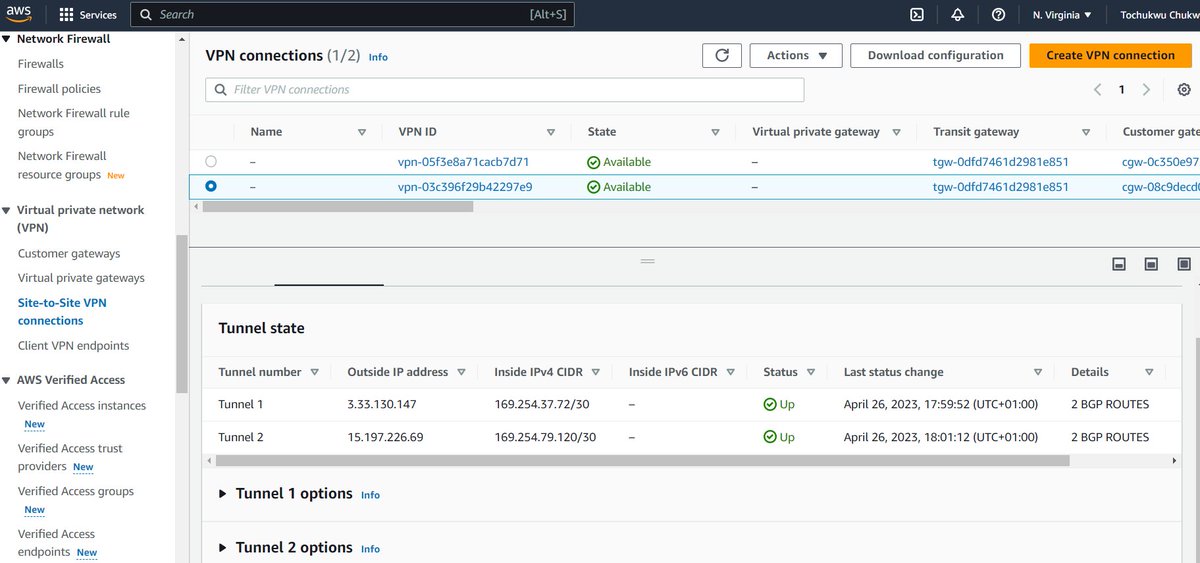 Tochukwu_c_c's tweet photo. I successfully deployed a Dynamic BGP-based, Highly Available Site-to-Site VPN on AWS, inspired by learncantrill. #SiteToSiteVPN #BGP #AWS #hybridcloud #awsnetworking https://t.co/wou0m9VVYW