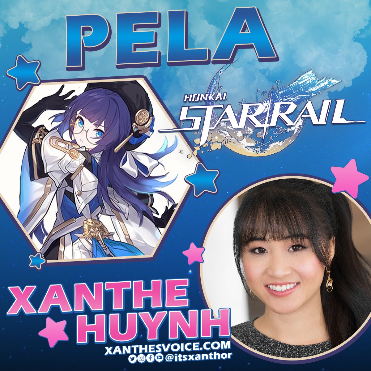 Hey Trailblazers! If you're jumping on to <a href="/honkaistarrail/">Honkai: Star Rail</a>, I'm the English voice of Pela! She's your go-to girl if you'd love to learn the history of Belabog!

Thank you <a href="/KalElBogdanove/">Kal-El Bogdanove</a>, <a href="/newphilms/">PhilipBache</a>, and the <a href="/rocketsoundus/">Rocket Sound, a Lionbridge Global Games Studio</a> team for having me!

#honkaistarrail