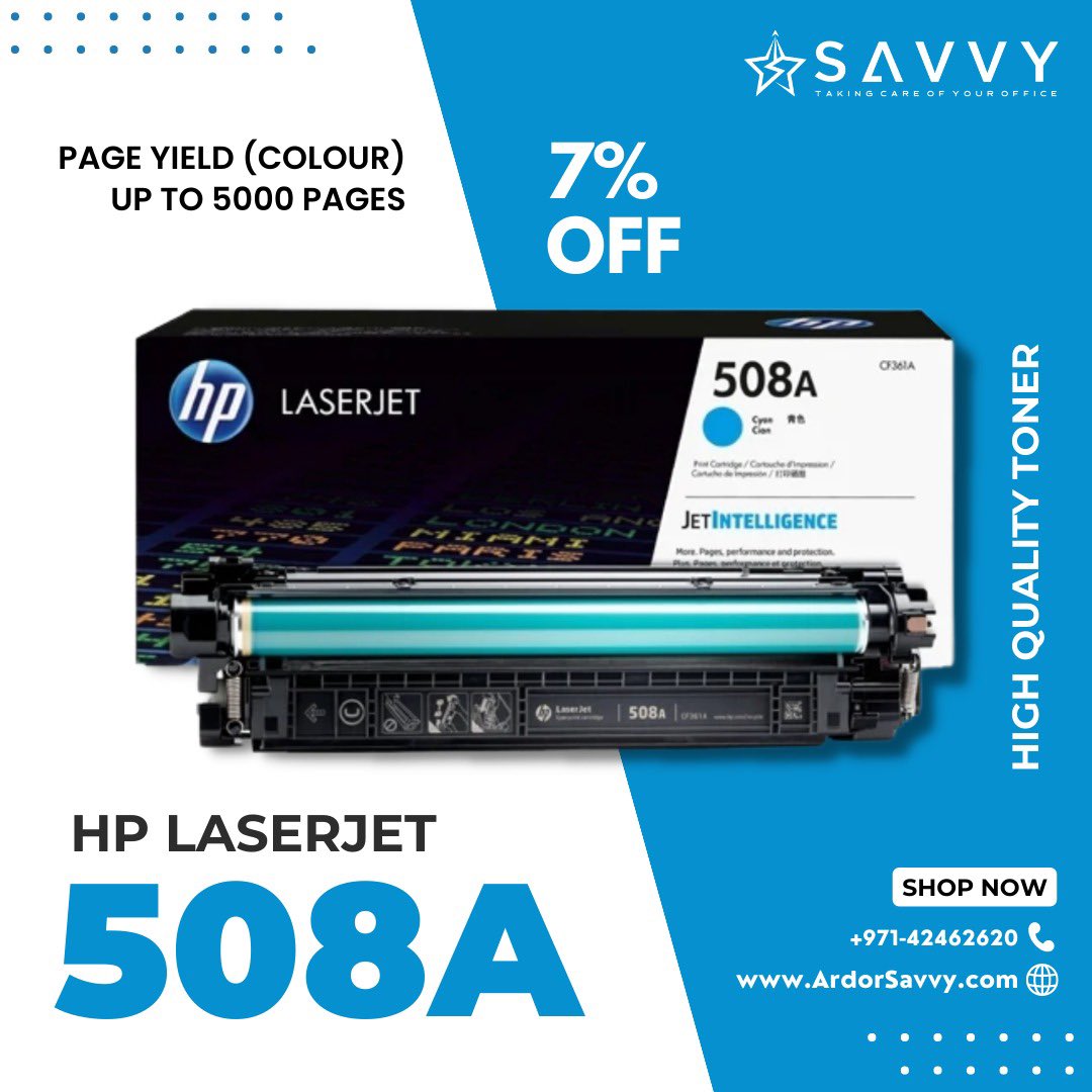 ArdorSavvy's tweet photo. Available in four different Colors: Black(CF360A), Cyan(CF361A), Yellow(CF362A), Magenta(CF363A).
#ardorsavvy #hplaserjettoner #hp508a #genuinehp #highyieldtoner #officeprinting #professionalprinting #sharpimages #hpcolorlaserjettoner #hpproducts #dubai #dubaioffice https://t.co/pbWH8K6jbz