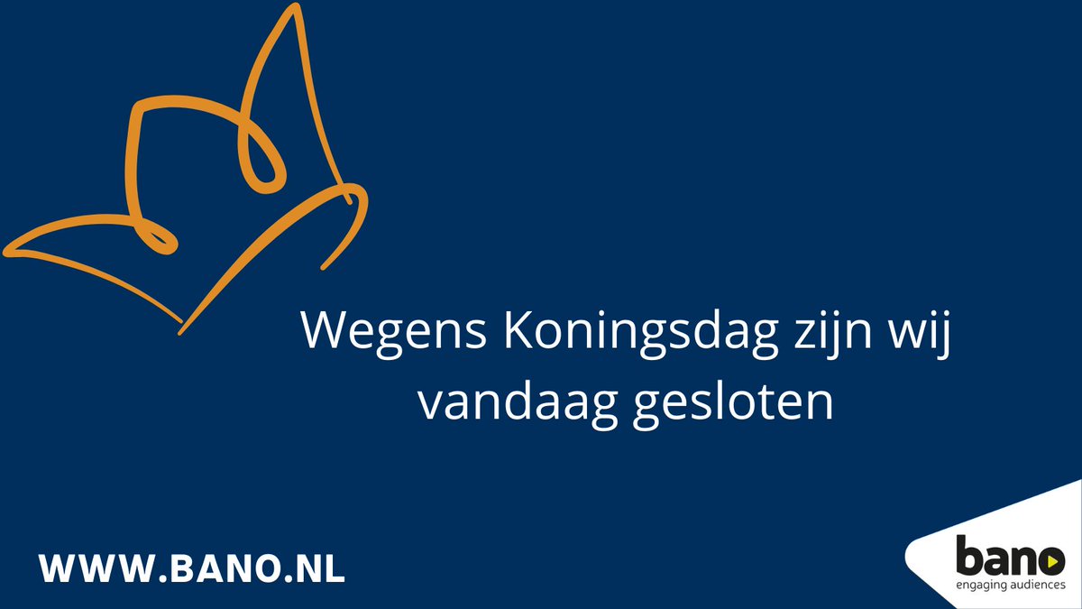 Wegens Koningsdag zijn wij vandaag gesloten.