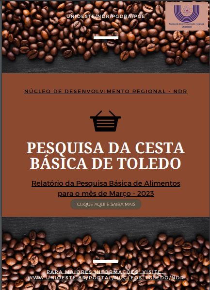 NdrNucleo's tweet photo. O NDR apresenta a Pesquisa da cesta básica de alimentos para o município de Toledo-Paraná para o mês de março de 2023. 
Acesso à pesquisa completa:https://t.co/dtrbTjjgRj https://t.co/ysyUJpQWCs