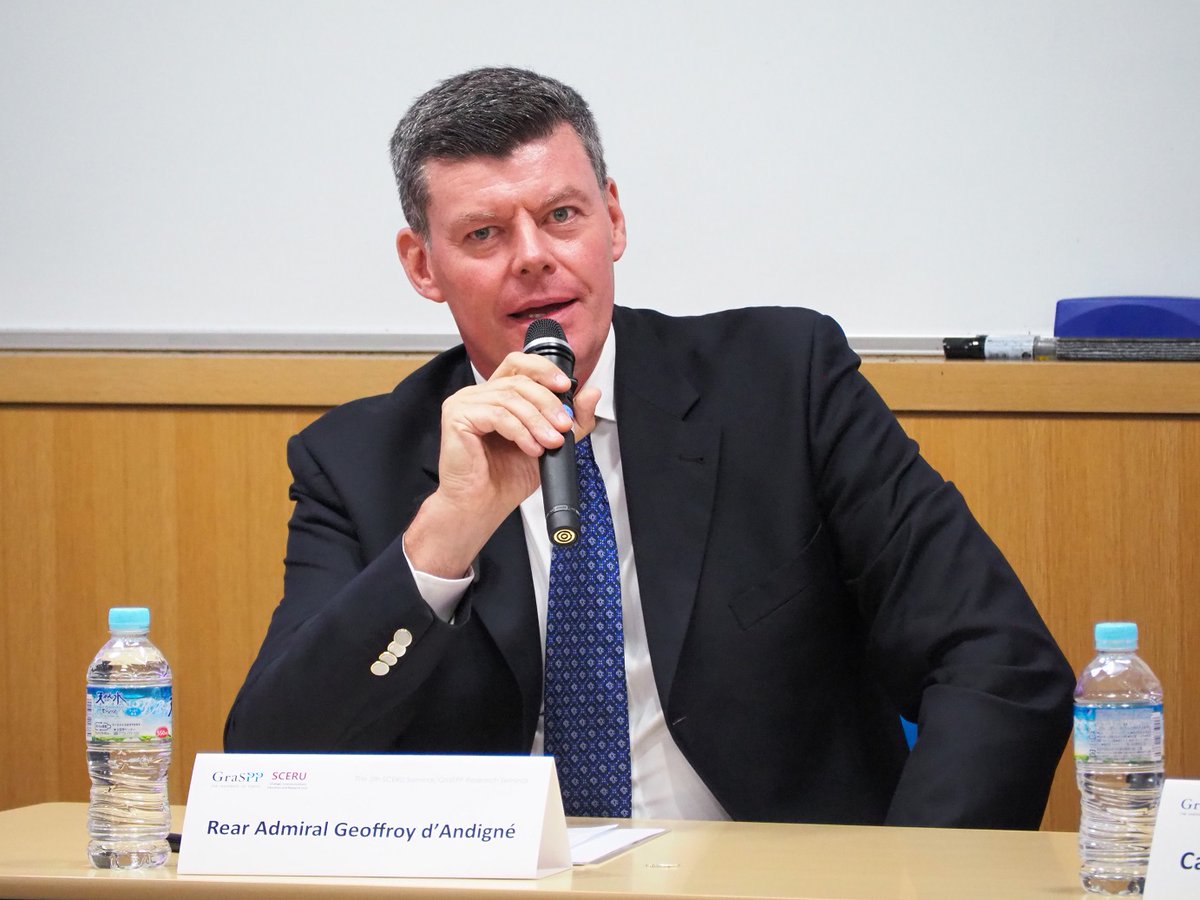 SCERUTokyo's tweet photo. In the SCERU seminar on 19 April, RADM Geoffroy D’Andigné of French forces in the Asia-Pacific, highlighted the importance of deepening international partnerships and cooperation. https://t.co/6hW4LXWPS4