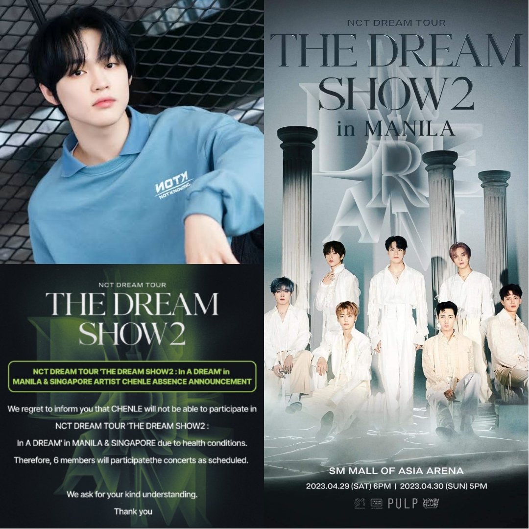 NCT DREAM'S #CHENLE will not be attending #THEDREAMSHOW2_in_MANILA  due to his health conditions. Get well soon, Chenle.