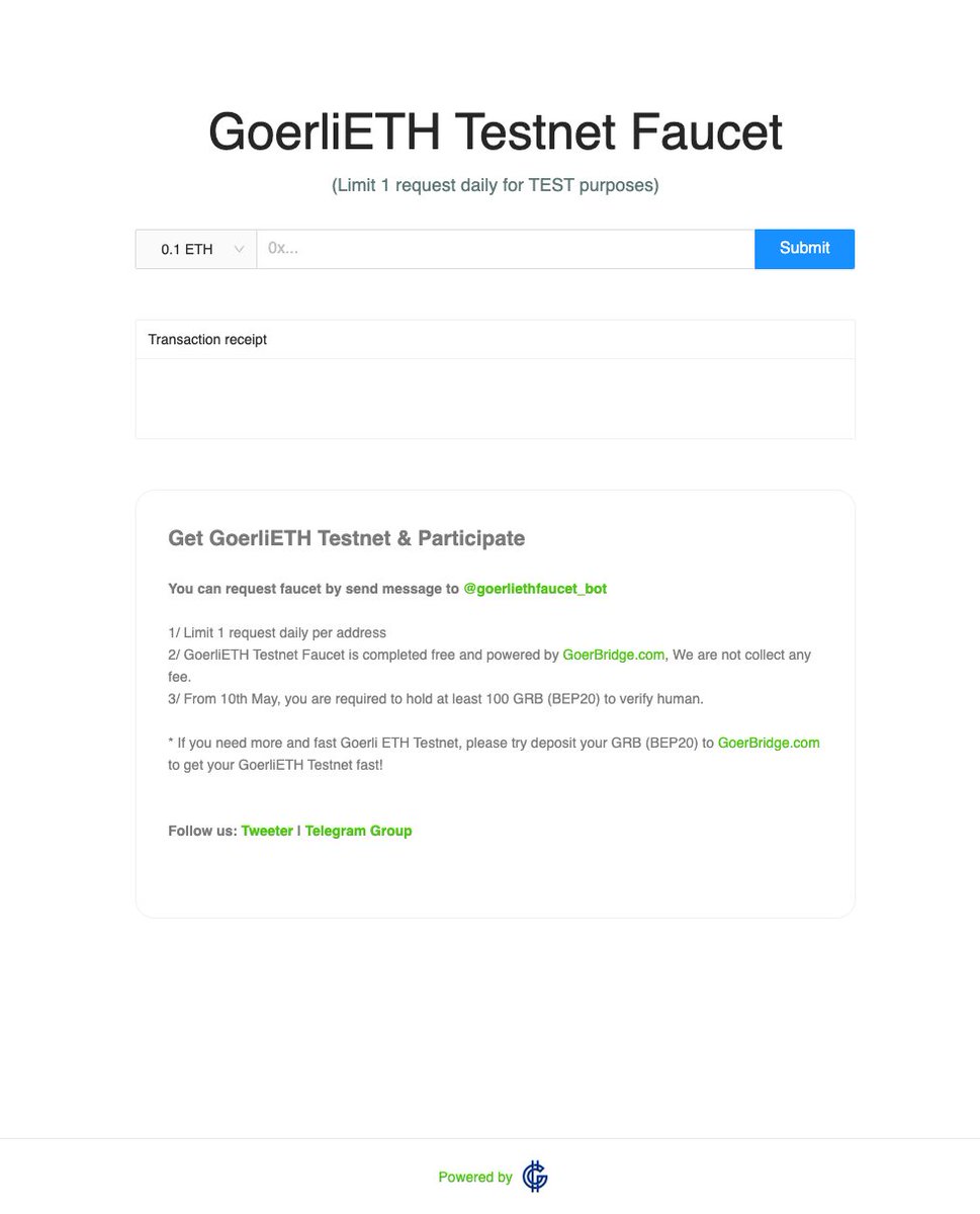 goerbridge's tweet photo. Get it ready!
#GoerliETH #GoerliETHFaucet #Faucet #GoerBridge https://t.co/e5R9c6RTD2