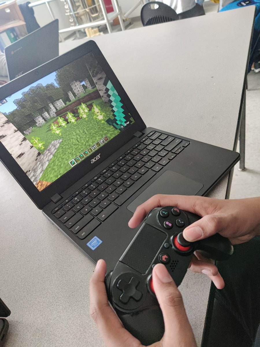 Just a little snapshot of the fun we get into during Minecraft club! We're so dedicated we bring controllers 🎮
