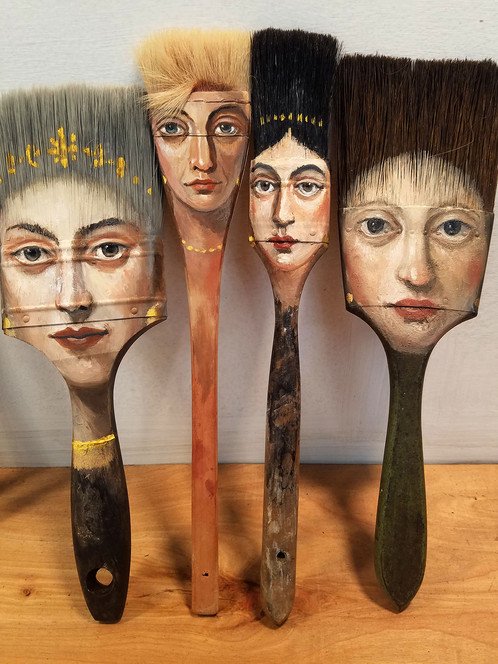 womensart1's tweet photo. Alexandra Dillon, Los Angeles-based contemporary artist who paints on found objects #WomensArt https://t.co/KAusPoJpKH