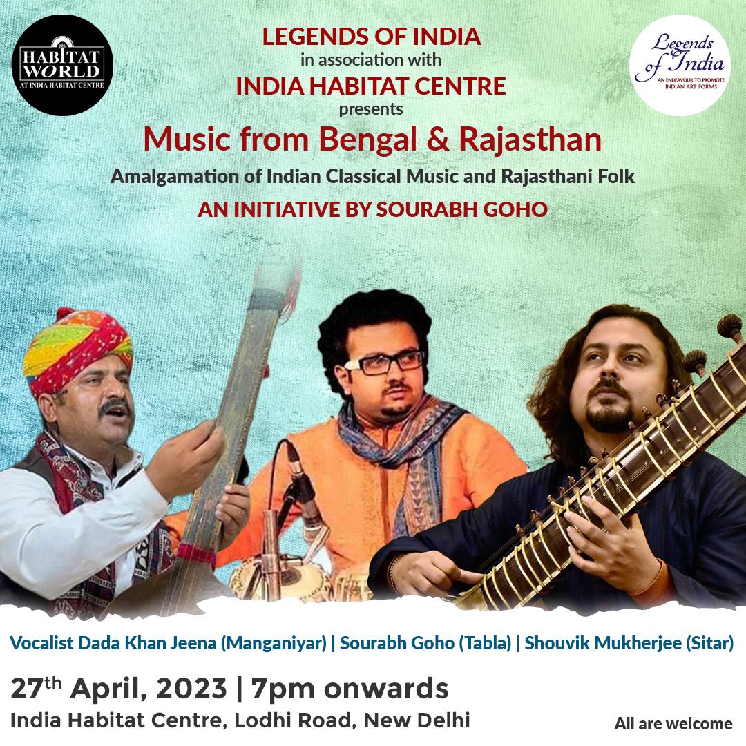 LegendsOfIndia's tweet photo. Please join our event in New Delhi tonight 7:00pm onwards at India Habitat Centre. We shall present the talented duo Shouvik Mukherjee and Sourabh Goho with Rajasthani Vocalist Dada Khan (Manganiyar). Don’t miss the mesmerizing performance. https://t.co/GA4sa0z1aP