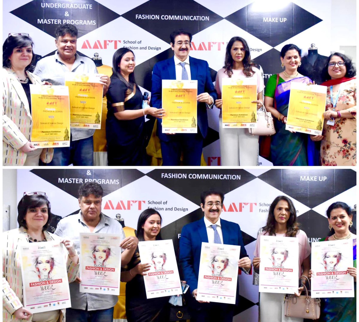 Global Fashion Week announced for 4/5/6th of May 2023. Poster Launched at AAFT  School of Fashion and Design #7thedition #global #fashionweek #design #posterlaunch #poster #launch #aaft #schooloffashionanddesign #fashion #design #icmei #sandeepmarwah